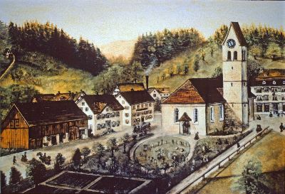 Kirche Bauma</x> mit <x>altem Friedhof vor 1850